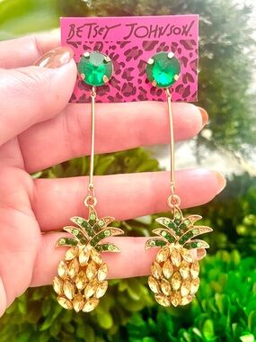 Betsey Johnson Pineapple Dangle Earrings